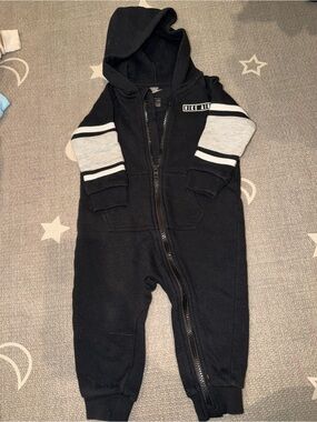 Nike Air Black & Gray Zip Hoodie Jumpsuit